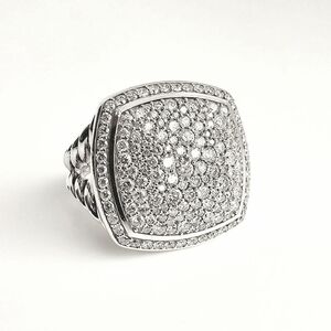 David Yurman Albion 17mm Pavé Diamond Ring Size 7